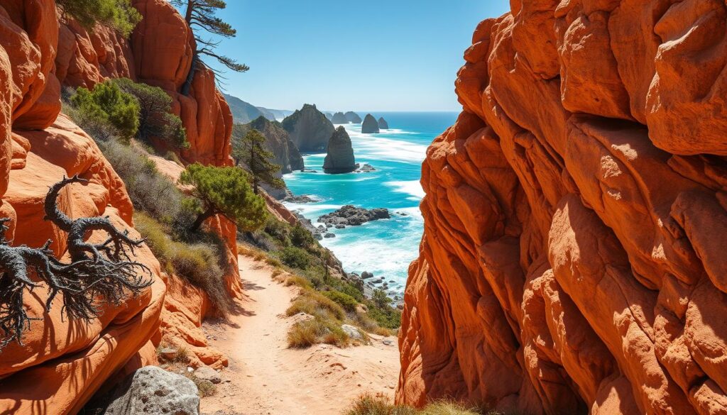 Küstenwanderung Felsformationen