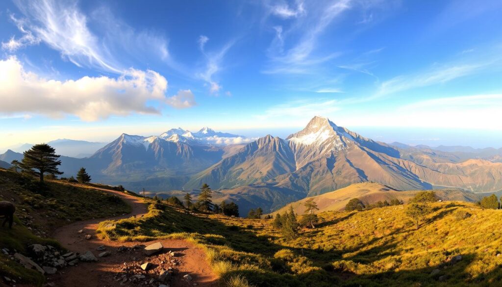 Routen des Bergmassivs