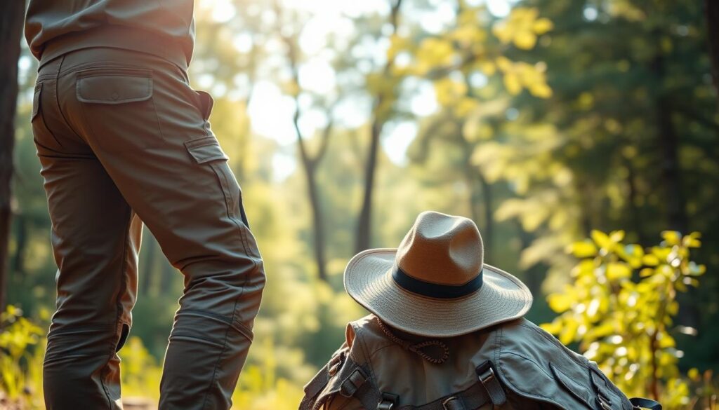 Wanderhose und Kopfbedeckungen