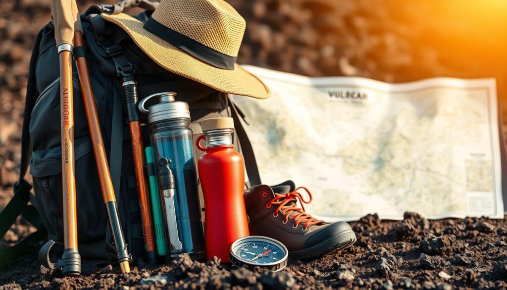 Wanderausrüstung für Vulkanwanderungen