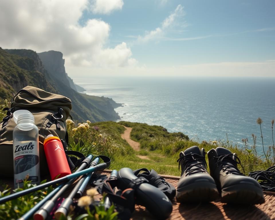 Küstenpfad Wanderausrüstung